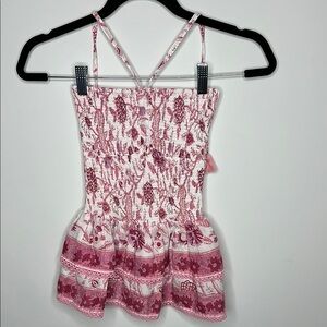 Floral Pink and White Strappy Dress